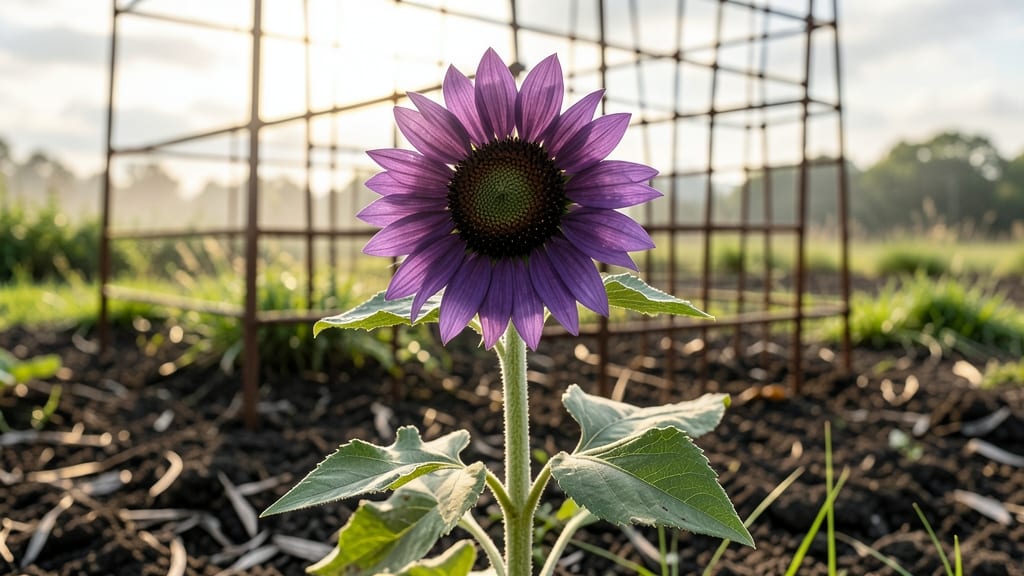 Rare Purple Sunflowers: Dramatic Height and Vibrant Pollinator Magnet